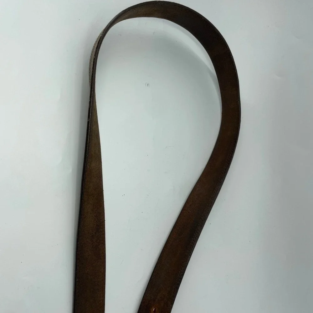 Wrangler Brown Leather Belt Men 44‎ Western 1.5